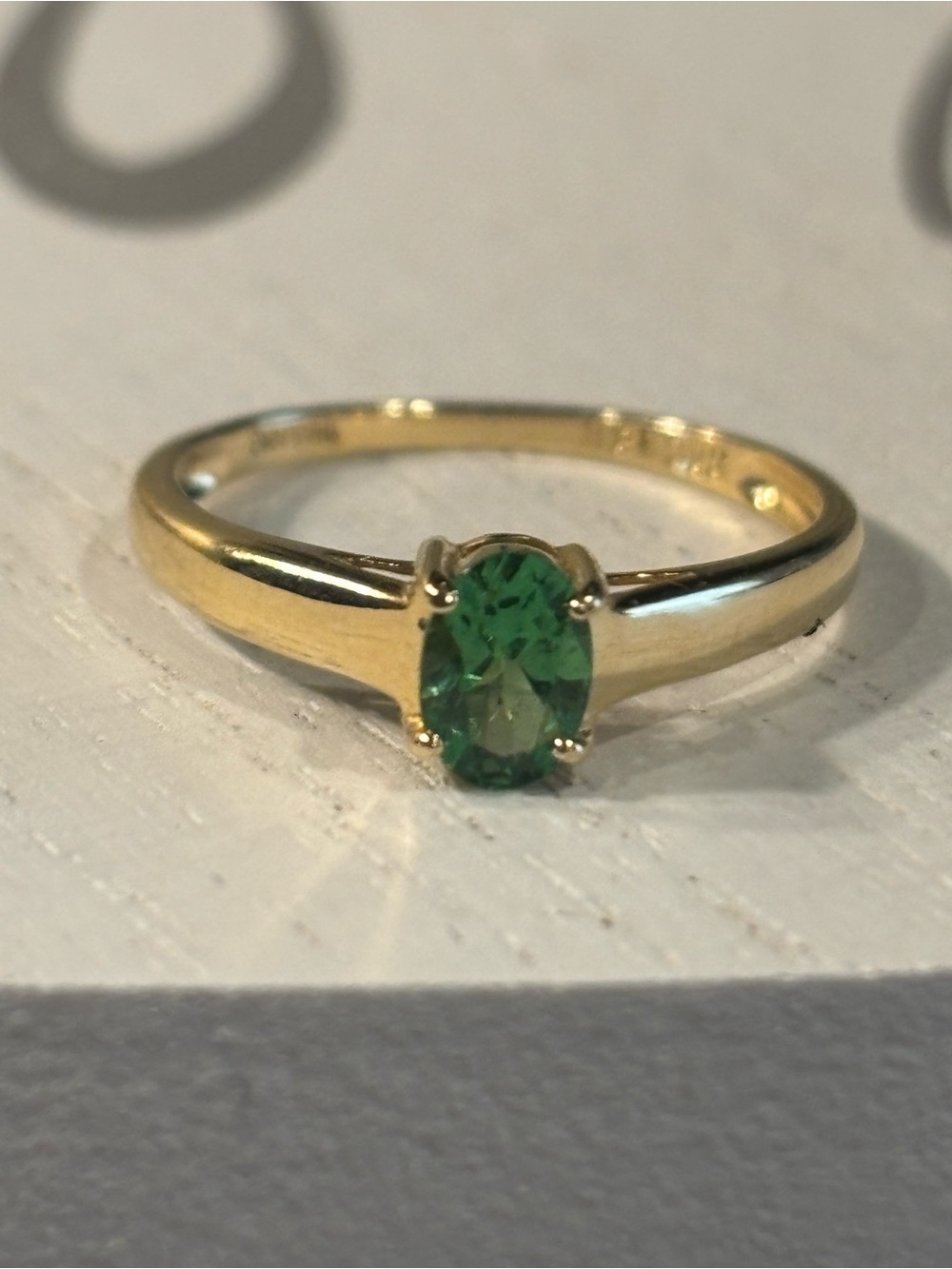 14KT Gold and Green Tourmaline Ring